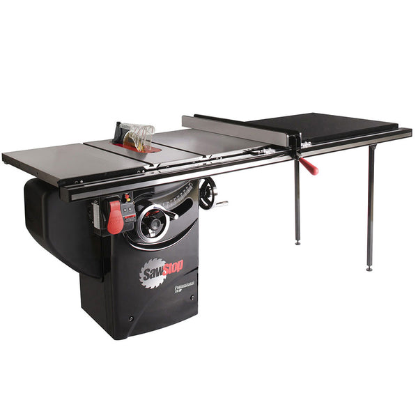 SawStop 1.75 HP Professional Cabinet Saw w/ 52" Professional T-Glide Fence System, Rails & Extension Table