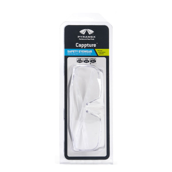Pyramex Cappture Over the Spectacle Safety Glasses - Clear Lens