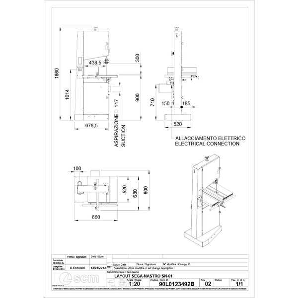 SCM Minimax S 45 N 18" Band Saw 2.5hp, 1PH, 230V