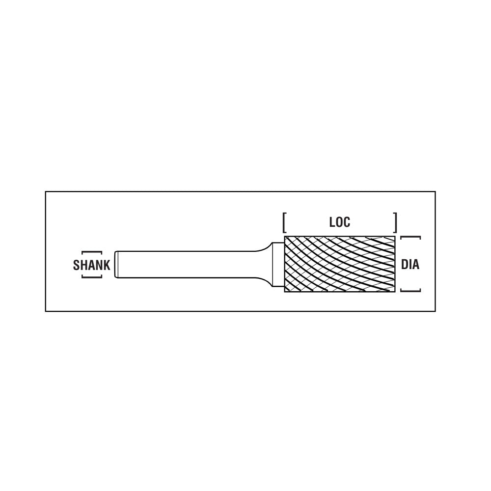 HTC SA-3 Double Cut Cylindrical Carbide Burr 1/4