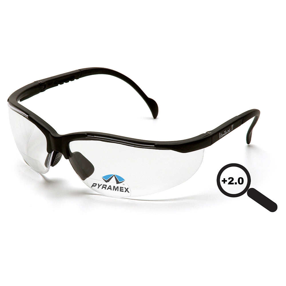 Pyramex Venture II Readers H2X Anti-Fog Safety Glasses - Clear Lens