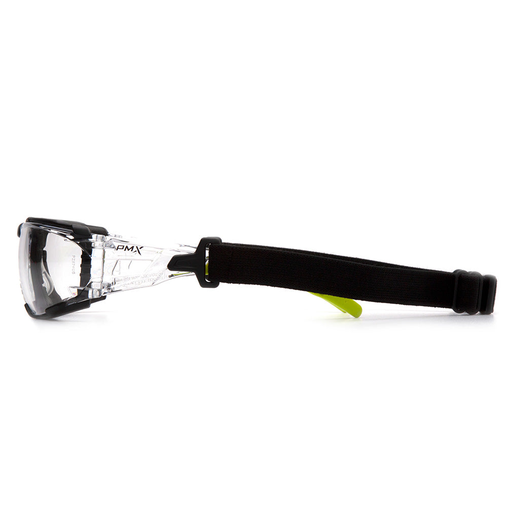 Pyramex Fyxate Lime Foam-Padded Safety Goggles - Clear Lens