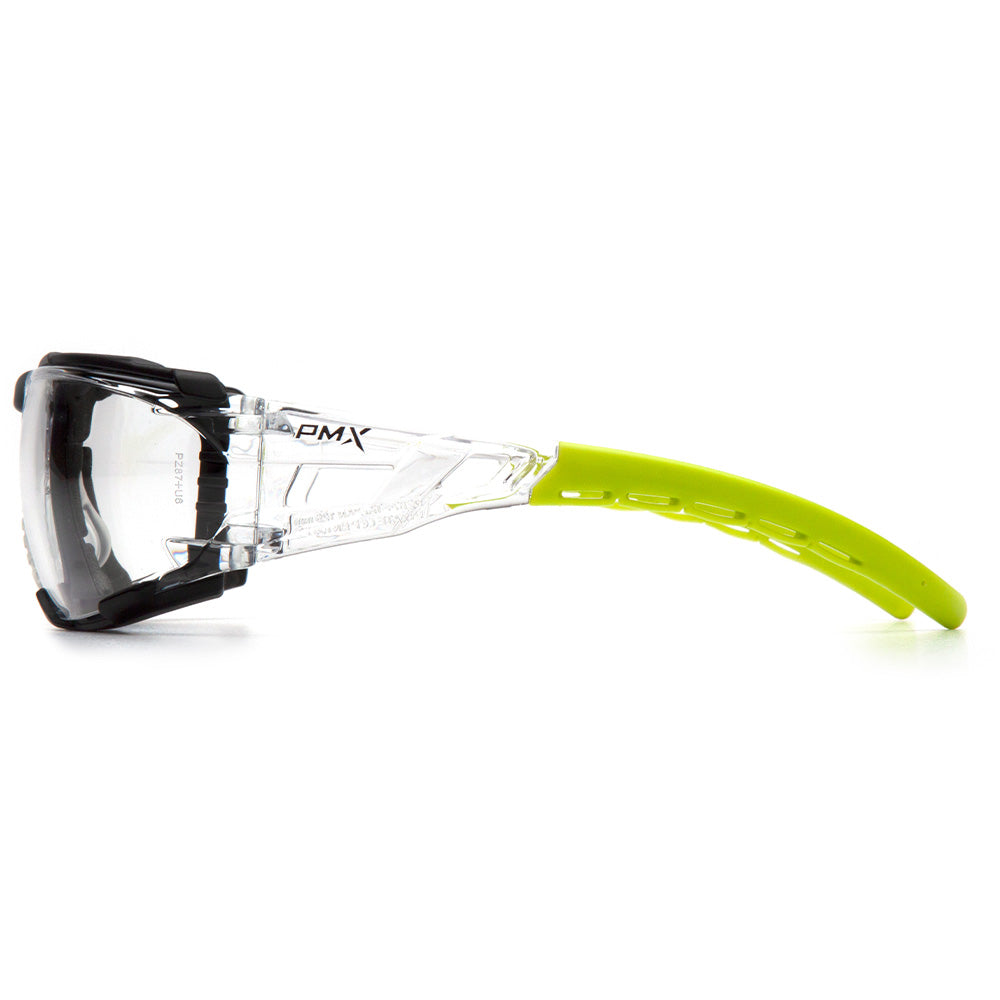 Pyramex Fyxate Lime Foam-Padded Safety Goggles - Clear Lens