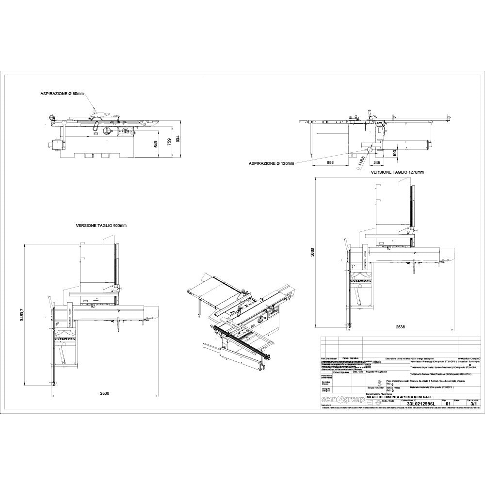 SCM Minimax SC 4E Sliding Table Saw - 3-Phase