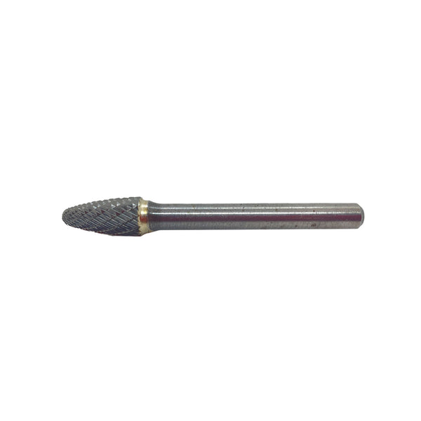 HTC SF-3 Double Cut Tree Radius Style Carbide Burr 1/4" SH, 3/8" D, 3/4" CL