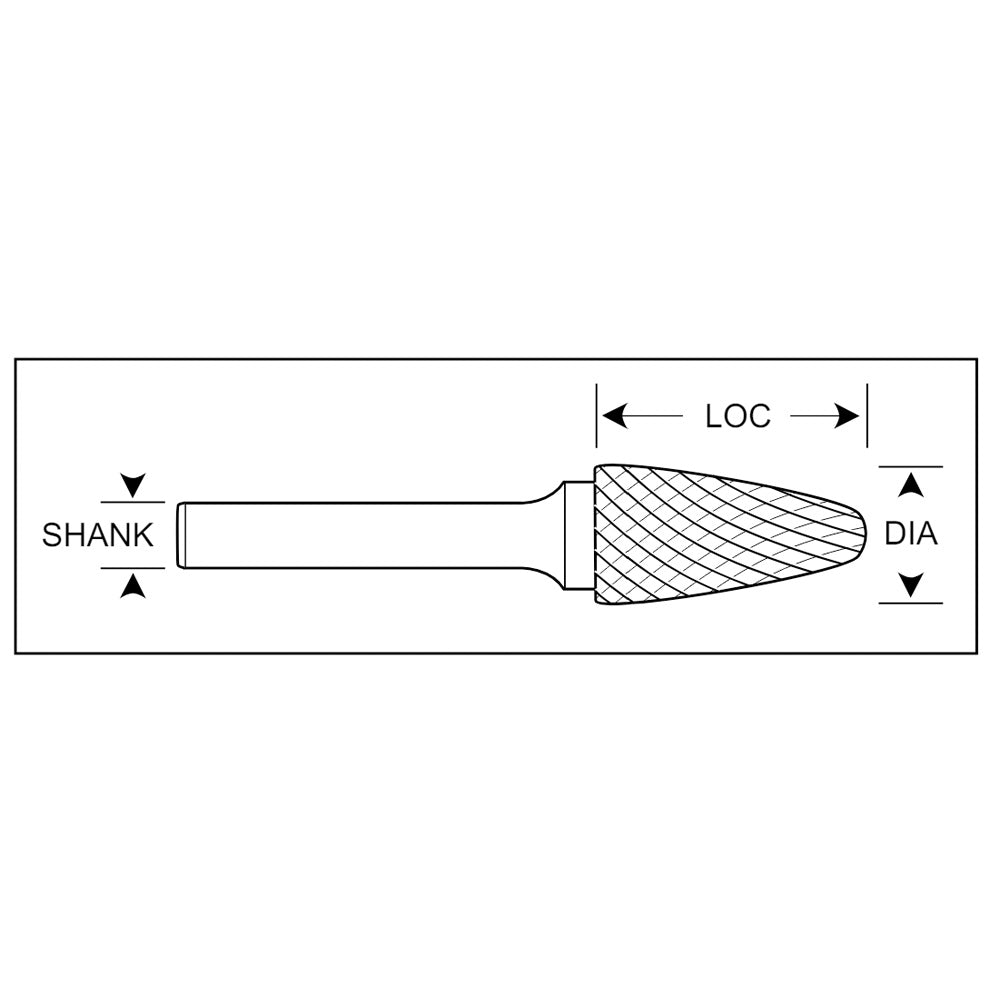 HTC SF-14 Double Cut Tree Radius Style Carbide Burr 1/4