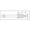 HTC SF-14 Double Cut Tree Radius Style Carbide Burr 1/4" SH, 3/4" D, 1-1/4" CL