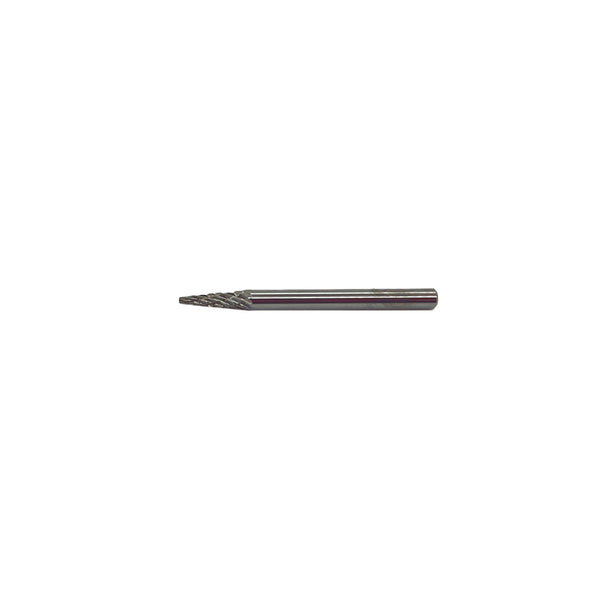 HTC SM-41 Double Cut Cone Flat End Style Carbide Burr 1/8" SH, 1/8" D, 11/32" CL