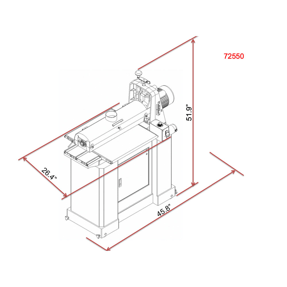 SuperMax 25-50 Drum Sander with Closed Stand & Mobile Base