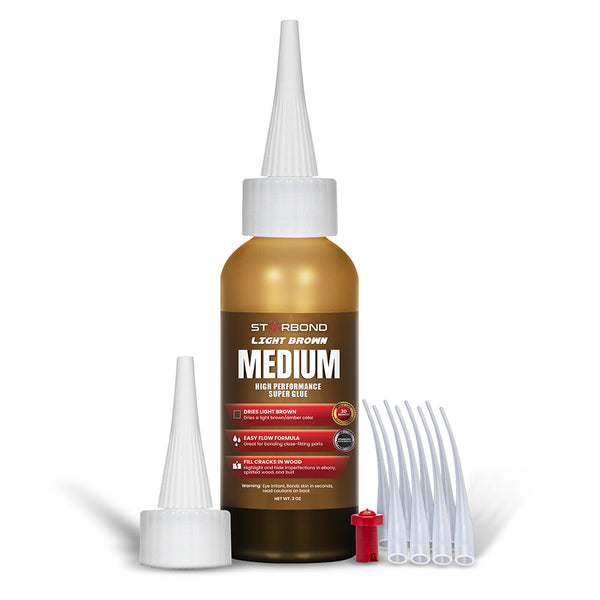 Starbond Light Brown Medium CA Glue - 2 oz.