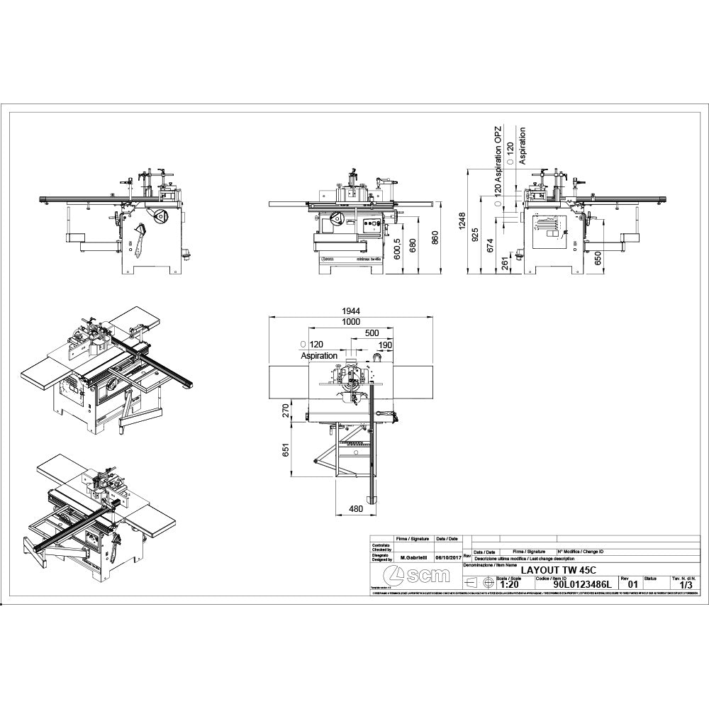 SCM Minimax TW 45c Fixed Spindle Shaper