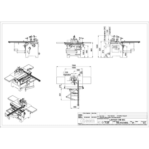 SCM Minimax TW 45c Fixed Spindle Shaper