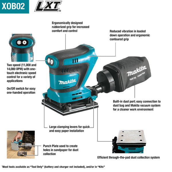 Makita XOB02Z 18V LXT Cordless 1/4 Sheet Finishing Sander (Tool Only)