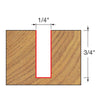 Freud Double Flute Straight Bit 1/2" SH, 1/4" D, 3/4" CL