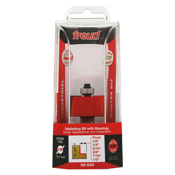 Freud Rabbeting Bit with Bearings 1/2" SH, 1-3/8", 3/4" CL