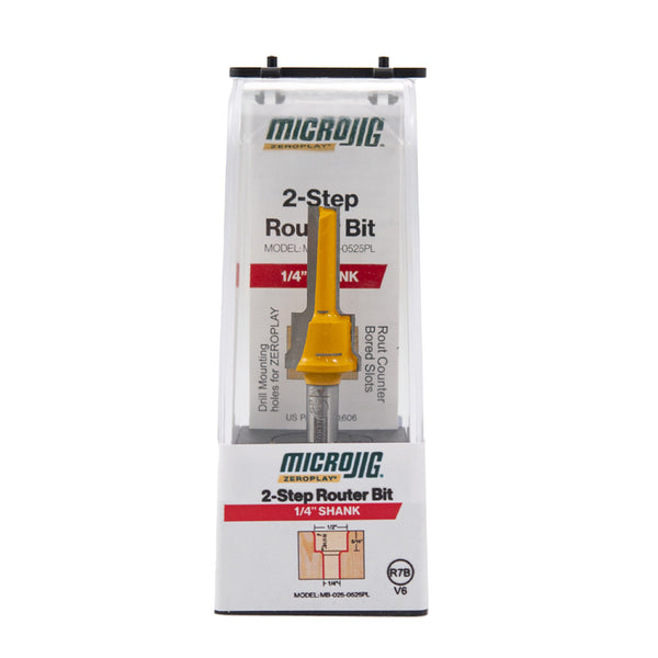 MicroJig ZEROPLAY 2-Step Plunge Bit 1/4" Shank