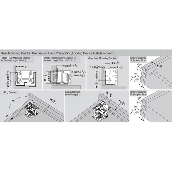 Pro Value PRO600 Soft-Close Undermount Drawer Slides (6 Pair)