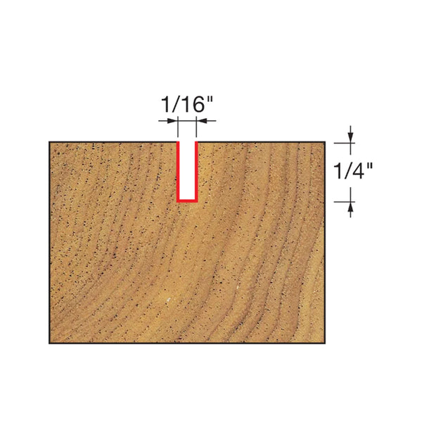 Freud Double Flute Straight Bit 1/4" SH, 1/16" D, 1/4" CL