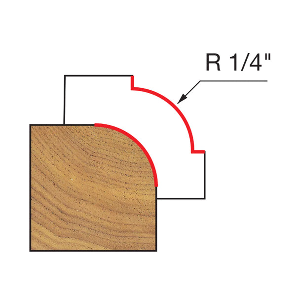 Freud Rounding Over Bit 1/2" Shank x 1/4" Radius