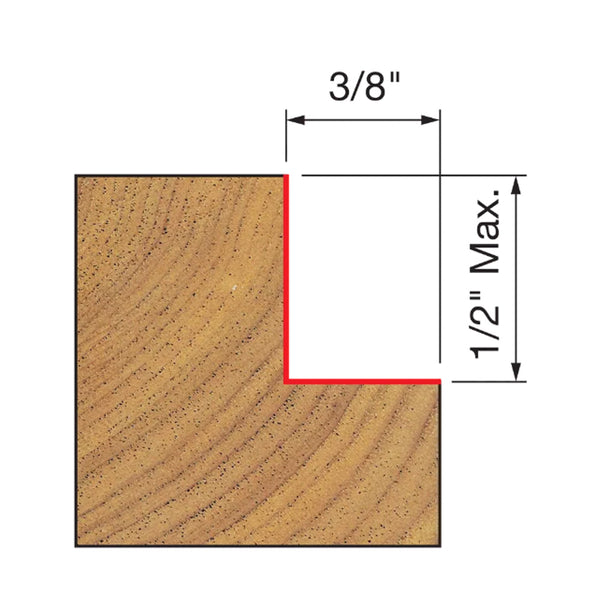 Freud Rabbeting Bit 1/2" SH, 1-3/8" D, 1/2" CL