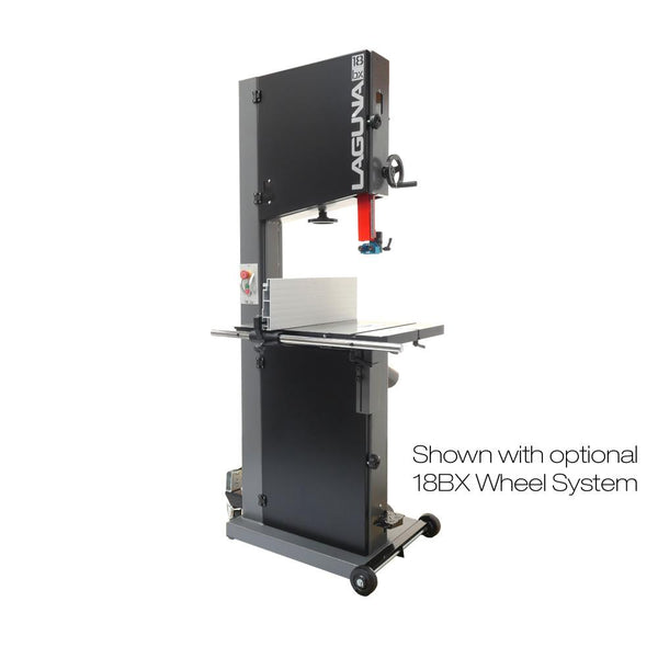 Laguna 18|bx Bandsaw Shown with Optional Wheel System