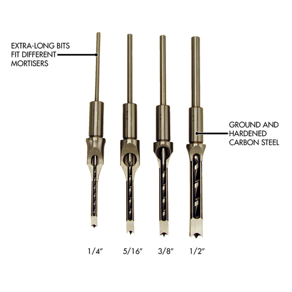 Powermatic Premium Mortising Chisels & Bits (4 Pack)