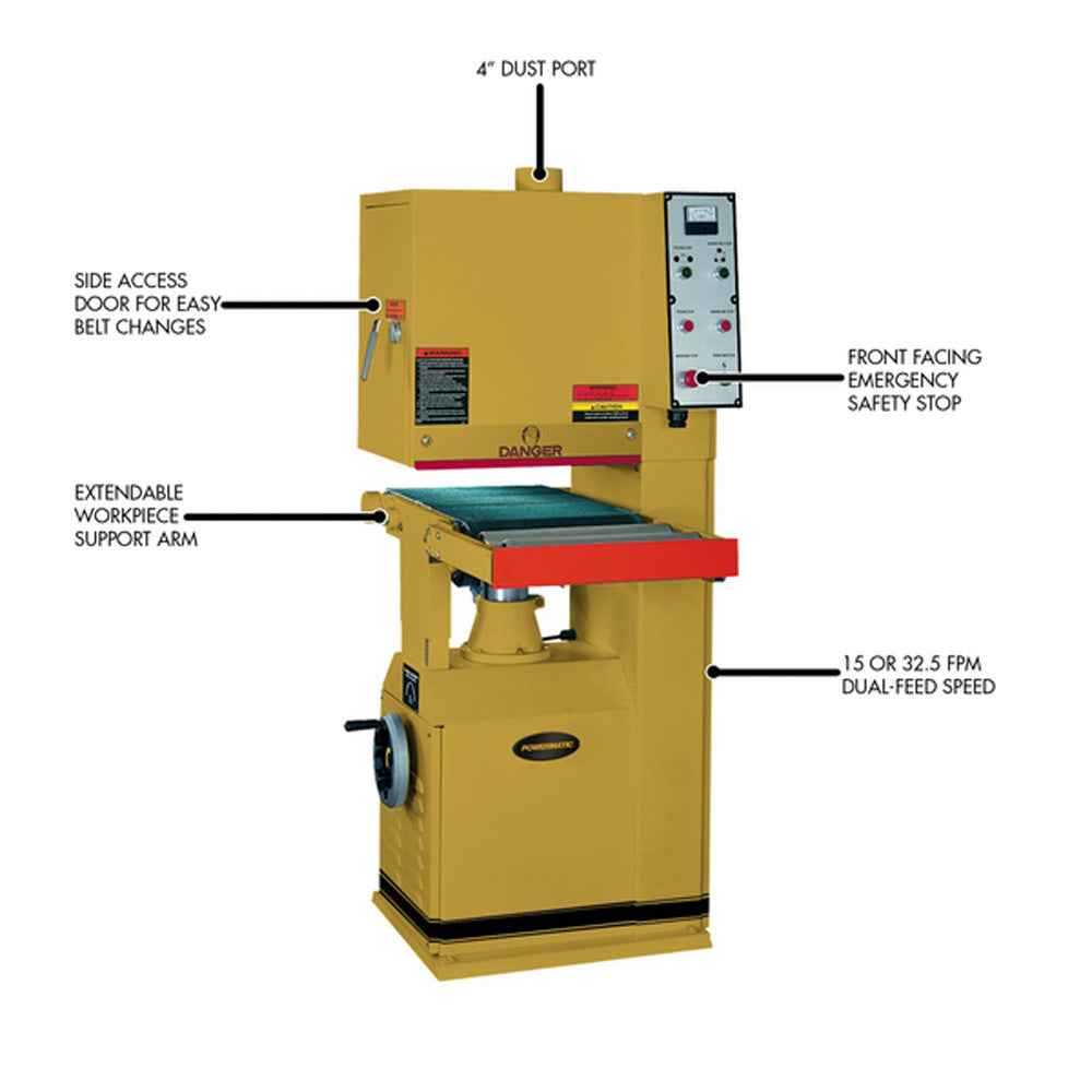 Powermatic 1632 Open End Belt Sander 5hp, 1ph, 230v