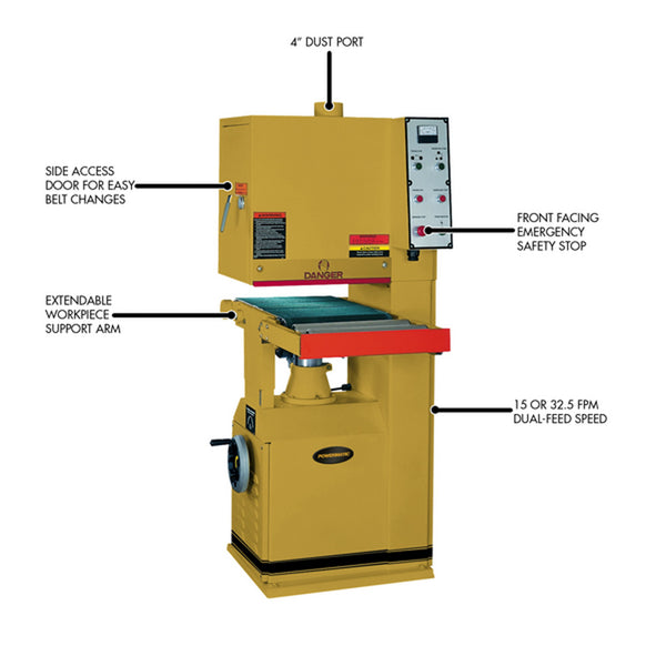 Powermatic 1632 Open End Belt Sander 5hp, 1ph, 230v