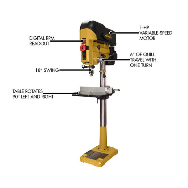 Powermatic PM2800B Drill Press, 1HP 1PH 115/230V