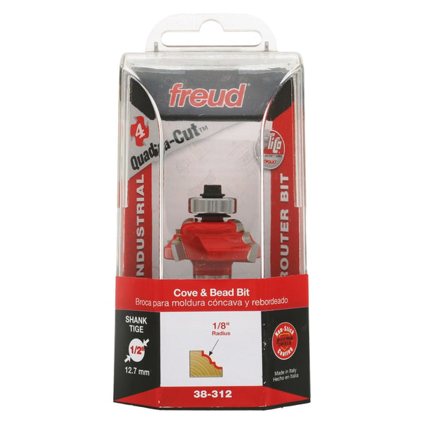 Freud Cove & Bead Bit 1/2" SH, 1-5/32" D, 5/8" CL