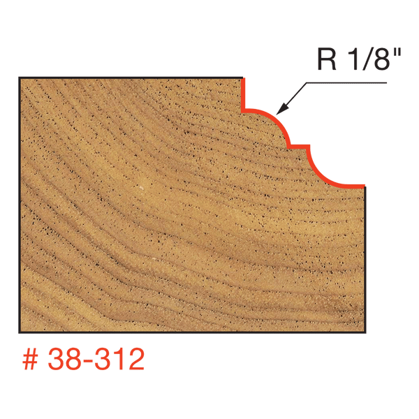 Freud Cove & Bead Bit 1/2" SH, 1-5/32" D, 5/8" CL