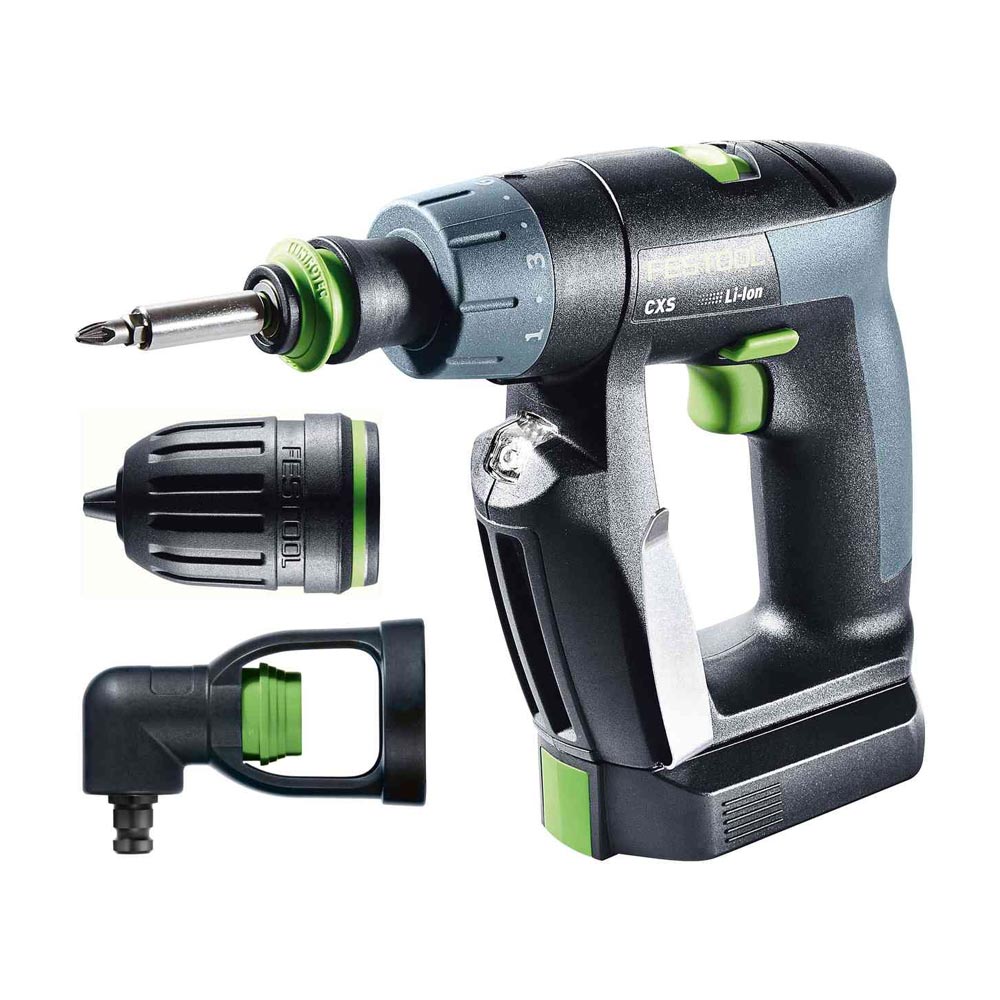 Festool CXS Plus Compact Cordless Drill Set with Right Angle Chuck