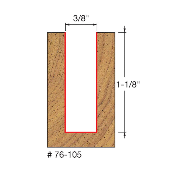 Freud 3/8" Shank Down Spiral Router Bit (3/8" Dia.)