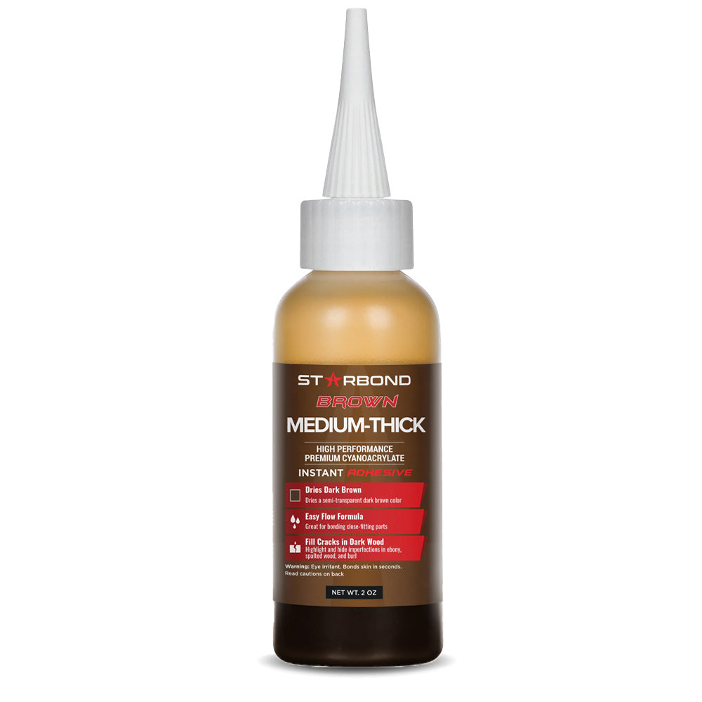 Starbond Brown Medium-Thick (Dark Brown) CA Glue - 2 oz.