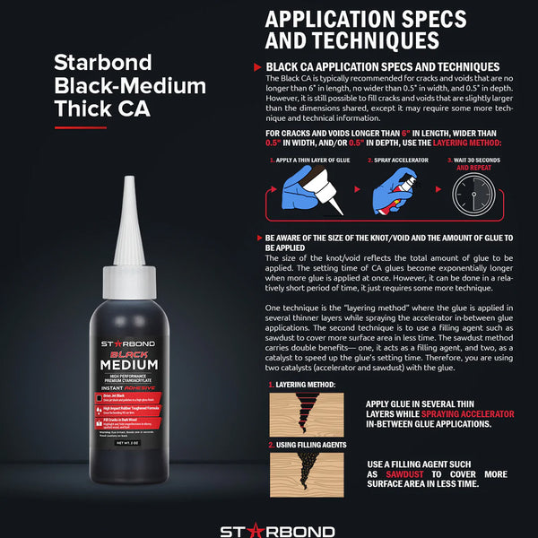 Starbond Black Medium-Thick CA Glue