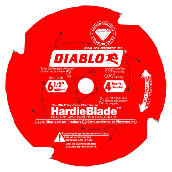 Diablo 6-1/2" x 4T (PCD) Fiber Cement HardieBlade
