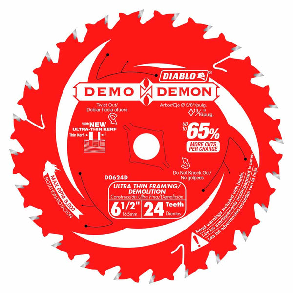Diablo 6-1/2" x 24T Ultra-Thin Framing/Demolition Saw Blades (10 Pack)