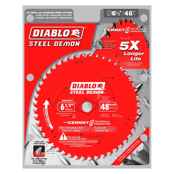 Diablo 6-1/2" x 48T Steel Demon Cermet II Saw Blade for Metal/Stainless Steel