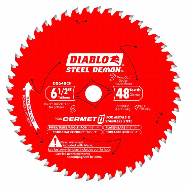 Diablo 6-1/2" x 48T Steel Demon Cermet II Saw Blade for Metal/Stainless Steel