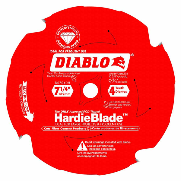 Diablo 7-1/4" x 4T (PCD) Fiber Cement HardieBlade