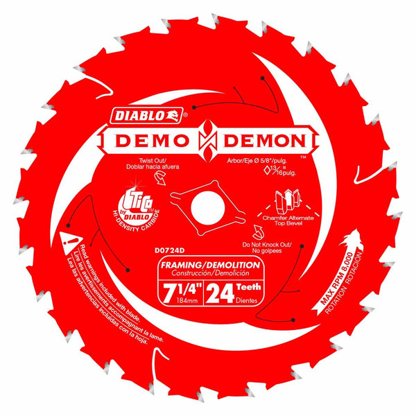 Diablo 7-1/4" x 24T Demo Demon Framing/Demolition Saw Blade