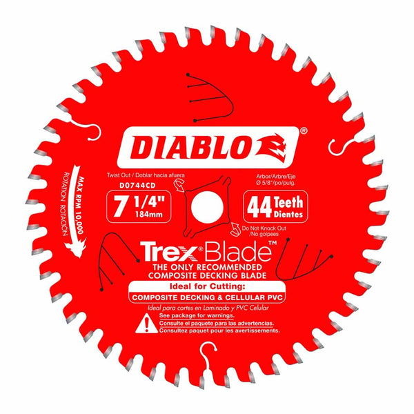 Diablo 7-1/4" x 44T Composite Material/Plastics TrexBlade
