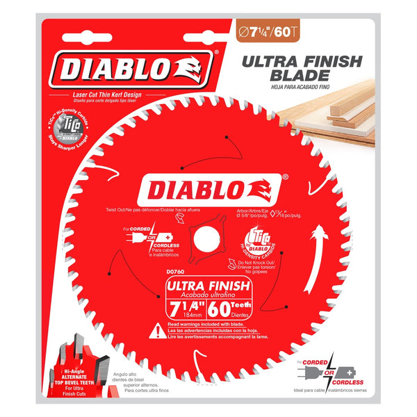 Diablo 7-1/4" x 60T Ultra Finish Saw Blade