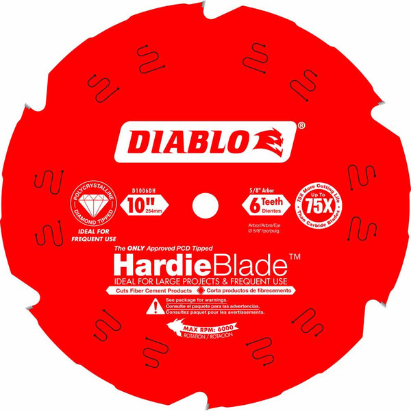 Diablo 10" x 6T PCD Fiber Cement Saw Blade