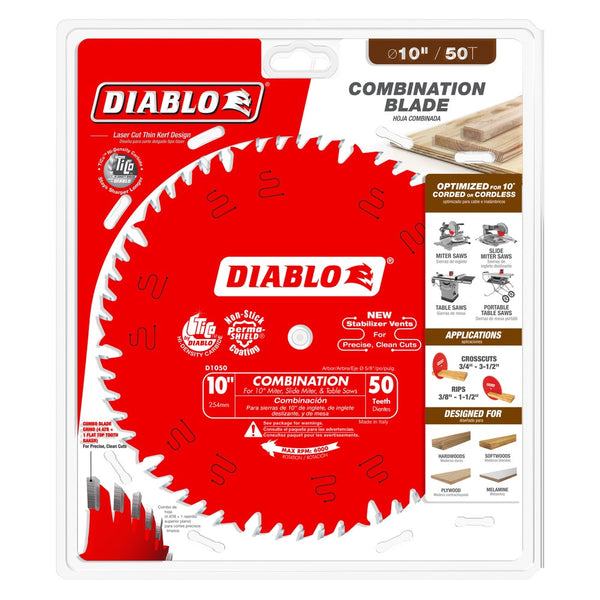 Diablo 10" x 50T Combination Saw Blade