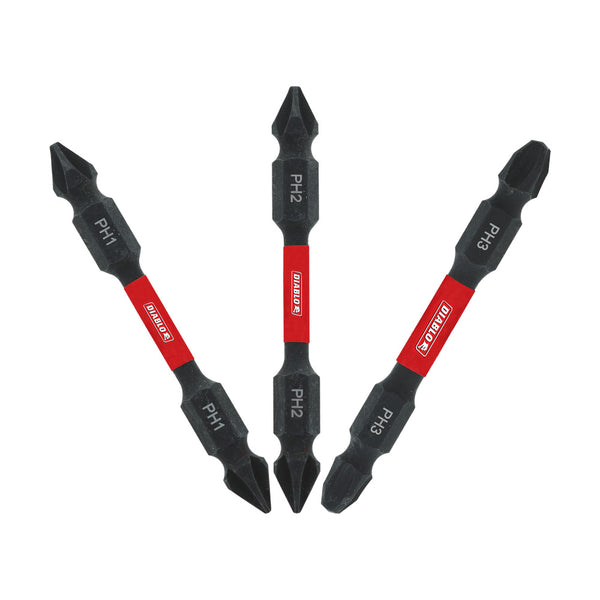 Diablo Assorted Phillips Double-Ended 2-3/8" Drive Bits (3 Pack)