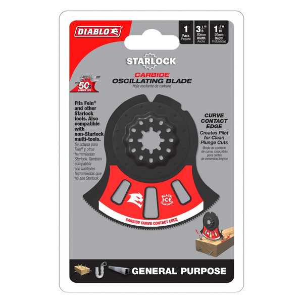 Diablo 3-1/8" Starlock Carbide Oscillating Blade for General Purpose Cuts