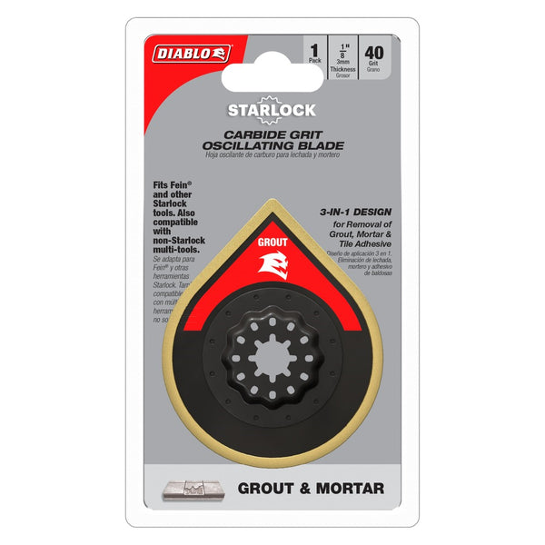 Diablo 2-3/4" Starlock Carbide Oscillating Blade for Grout and Mortar (40 Grit)