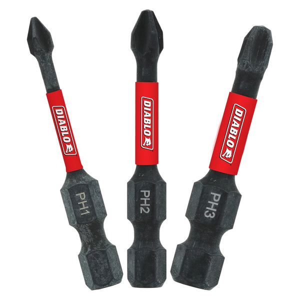 Diablo Assorted Phillips 2" Drive Bits (3 Pack)