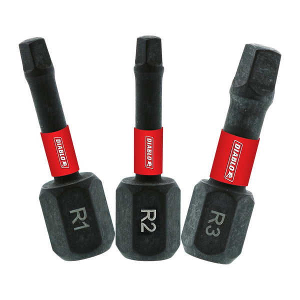 Diablo Assorted Square 1" Drive Bits (3 Pack)